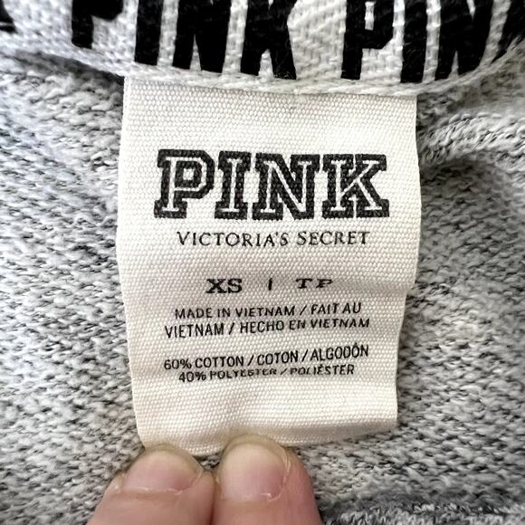 Victoria's Secret Pink Gray Sequin Full Zip Sweatshirt - Picture 7 of 8